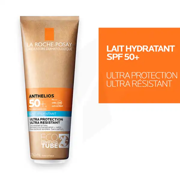 La Roche Posay Anthelios Crème Solaire En Lait Hydratant Corps Spf50+ Sans Parfum Eco-responsable Tube/250ml