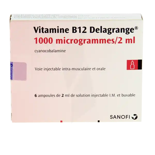 Vitamine B12 Delagrange 1000 Microgrammes/2 Ml, Solution Injectable (im) Et Buvable