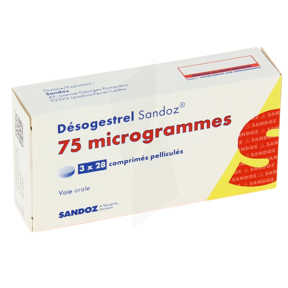 Desogestrel Sandoz 75 Microgrammes, Comprimé Pelliculé