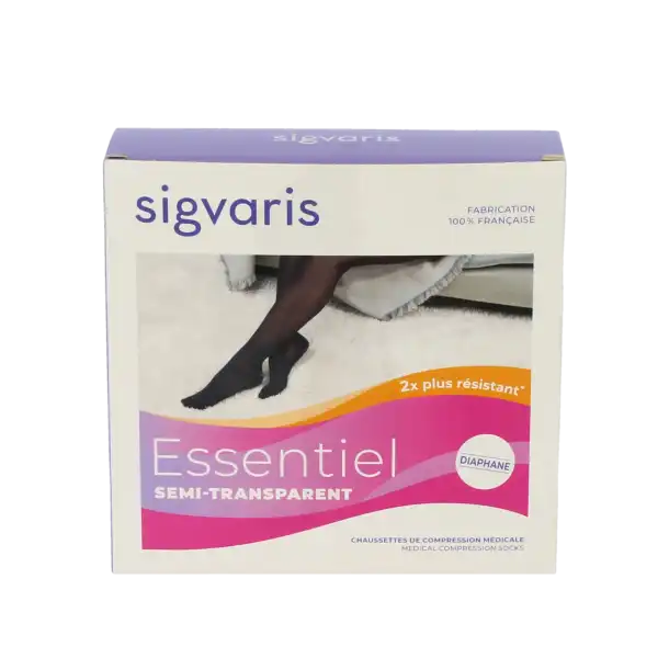 Sigvaris Essentiel Semi-transparent Chaussettes  Femme Classe 2 Marine Medium Normal