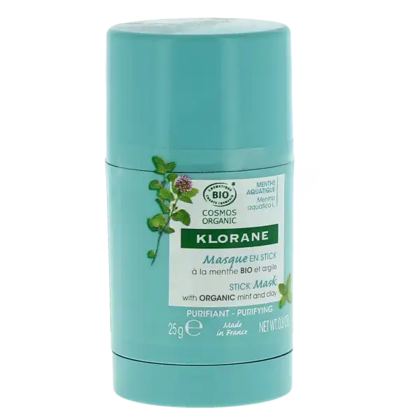 Klorane Visage Masque Purifiant Menthe Aquatique Bio Stick De 25 G