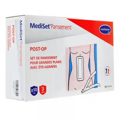 Mediset® Set De Pansement Post Op Avec ôte-agrafe Pour Grandes Plaies - Boîte De 3 Soins à Montauban