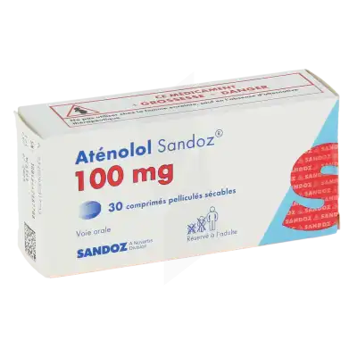 Atenolol Sandoz 100 Mg, Comprimé Pelliculé Sécable à Paris