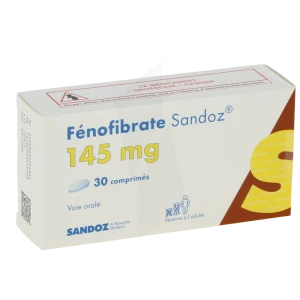Fenofibrate Sandoz 145 Mg, Comprimé