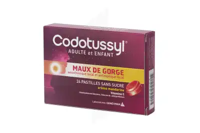 Codotussyl Maux De Gorge Sans Sucre, Pastille édulcorée Au Maltitol à Ris-Orangis