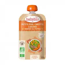 BABYBIO Aliment infant velouté petits pois carotte canard Gourde/120g