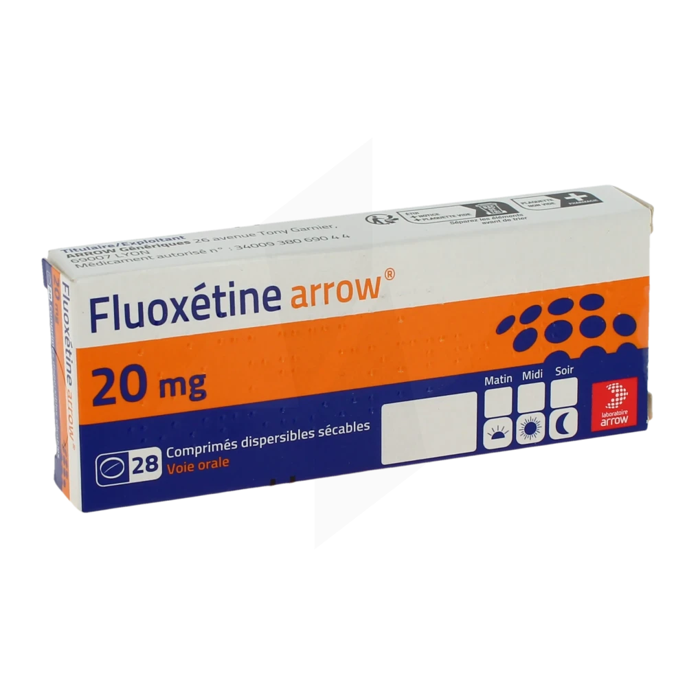 Fluoxetine Arrow 20 Mg, Comprimé Dispersible Sécable
