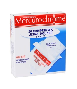 Mercurochrome Compresses Ultra-douces Stériles X 20