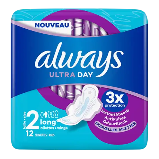 Always Ultra Serviette Périodique Avec Ailettes Long Plus Paq/12