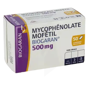 MYCOPHENOLATE MOFETIL BIOGARAN 500 mg, comprimé pelliculé