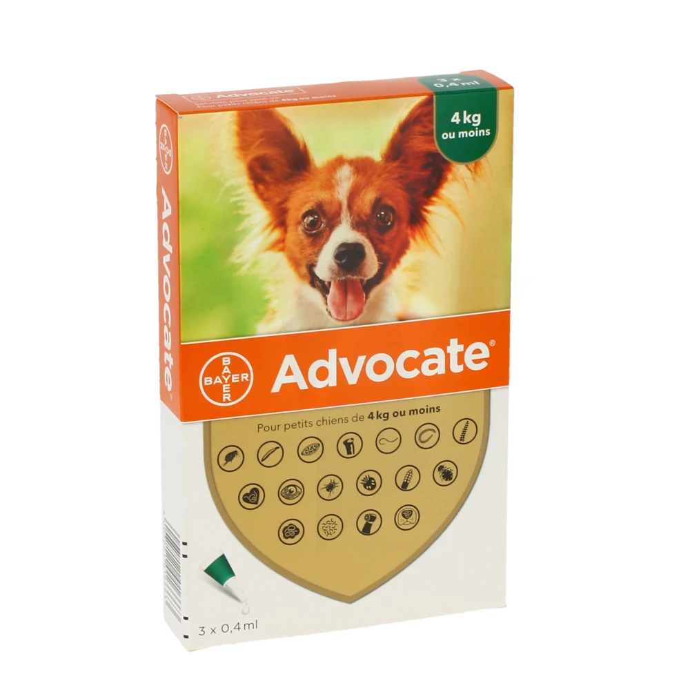 Advocate 40 Mg + 10 Mg Solution Pour Spot-on Pour Petits Chiens, Solution Pour Spot-on