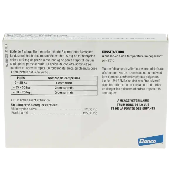 Milbemax Chew 12,5 Mg/125 Mg Comprimes A Croquer Pour Chiens, Comprimé à Croquer