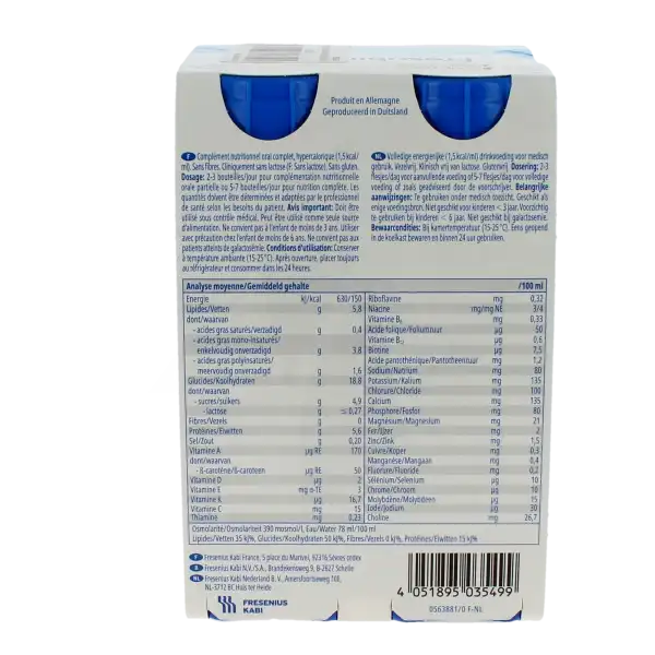 Fresubin Energy Drink Nutriment Hypercalorique Cappuccino 4bouteilles/200ml