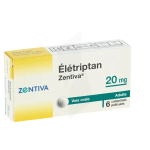 Eletriptan Zentiva 20 Mg, Comprimé Pelliculé