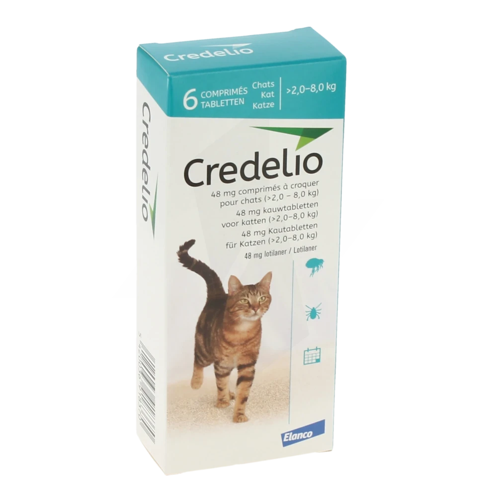 Credelio 48 Mg Comprime A Croquer Pour Chats (> 2,0 - 8,0 Kg), Comprimé à Croquer