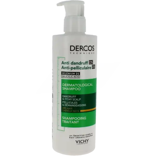 Vichy Dercos Technique Antipelliculaire Ds Shampooing Traitant Pellicules & Démangeaisons Cheveux Secs Flacon/390ml