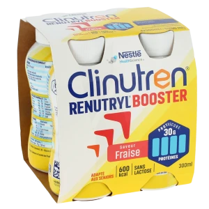 Clinutren Renutryl Booster Nutriment Fraise 4 Bouteilles/300ml