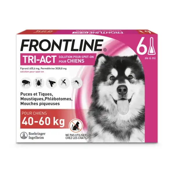 Frontline Tri-act Solution Pour Spot-on Pour Chiens 40 - 60 Kg, Solution Pour Spot-on