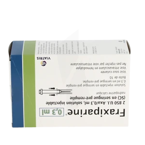 Fraxiparine 2 850 U.i. Axa/0,3 Ml, Solution Injectable (s.c.) En Seringue Pré-remplie