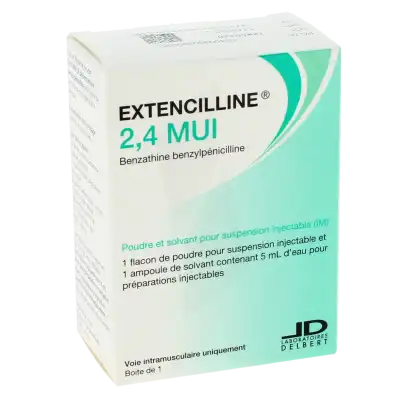 EXTENCILLINE 2,4 MUI, poudre et solvant pour suspension injectable IM
