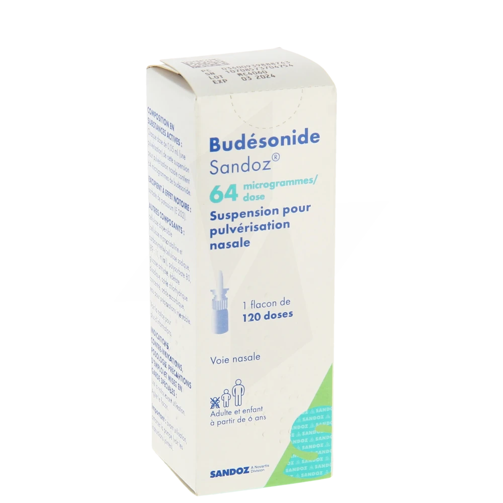 Budesonide Sandoz 64 Microgrammes/dose, Suspension Pour Pulvérisation Nasale