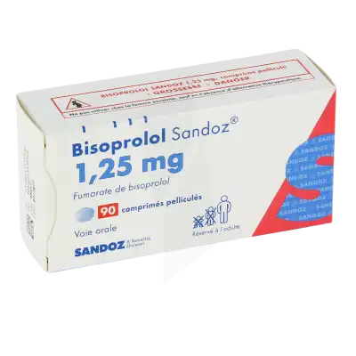 BISOPROLOL SANDOZ 1,25 mg, comprimé pelliculé