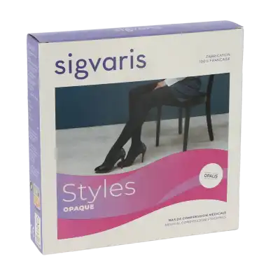 Sigvaris Styles Opaque Bas Auto-fixants  Femme Classe 2 Noir Medium Long à Le Plessis-Bouchard