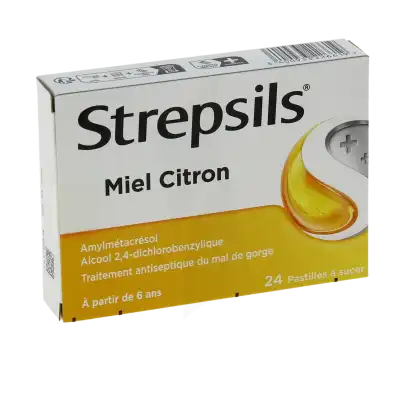 Strepsils Pastilles à Sucer Miel Citron Plq/24 à ANDERNOS-LES-BAINS
