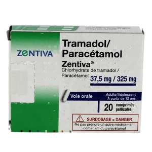 Tramadol/paracetamol Zentiva 37,5 Mg/325 Mg, Comprimé Pelliculé