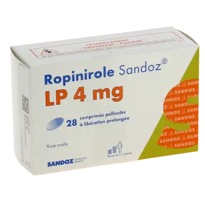 Ropinirole Sandoz Lp 4 Mg, Comprimé Pelliculé à Libération Prolongée à Bordeaux
