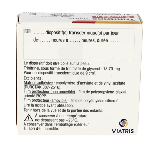 Trinitrine Viatris 5 Mg/24 Heures, Dispositif Transdermique