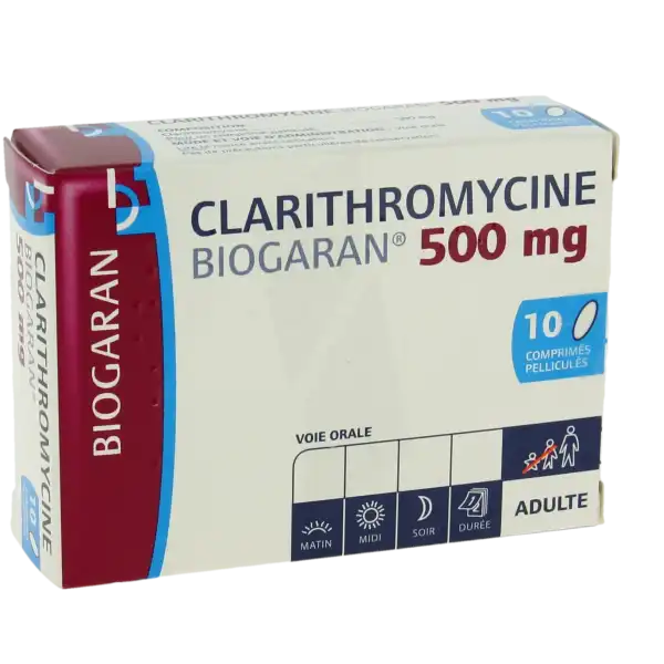 Clarithromycine Biogaran 500 Mg, Comprimé Pelliculé