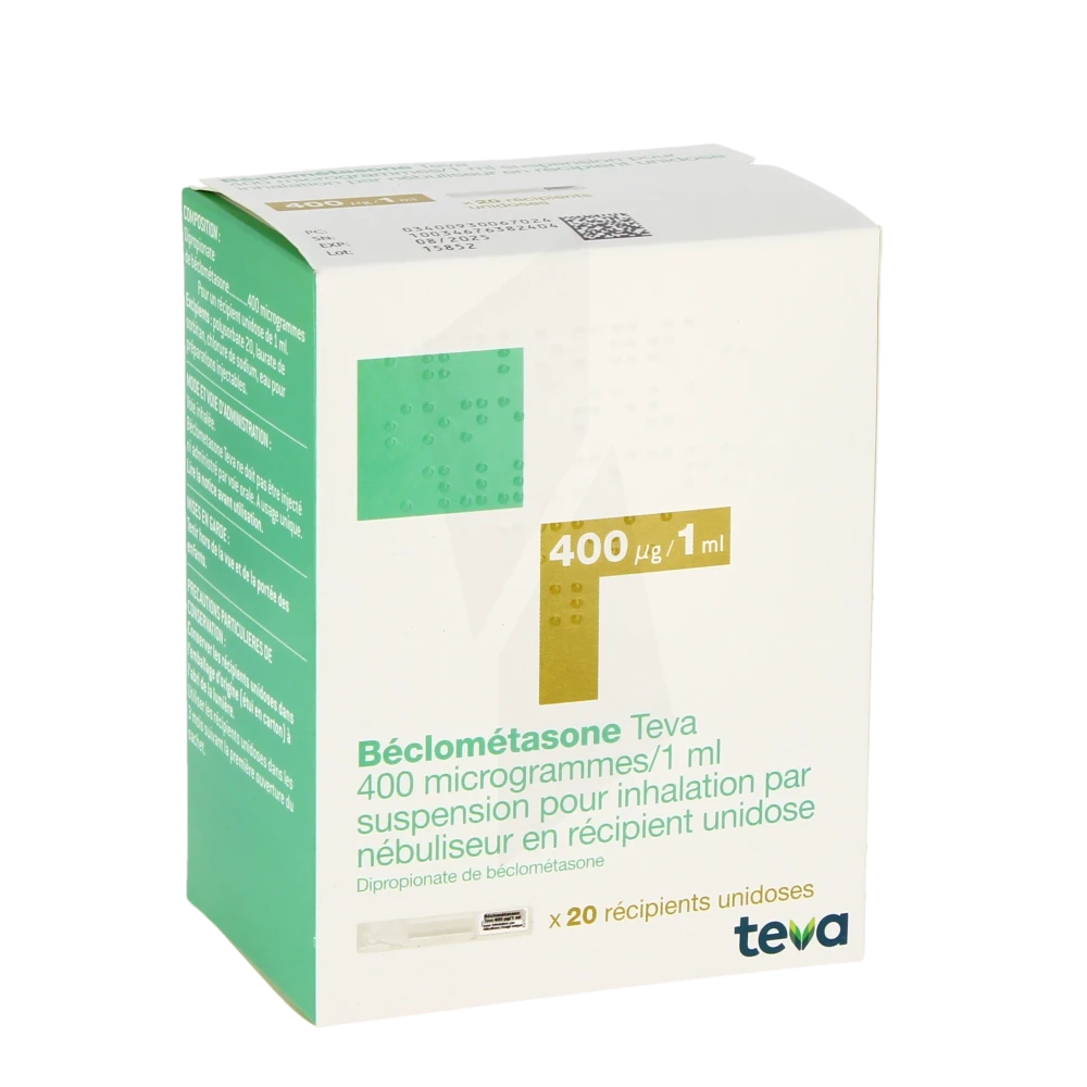 Beclometasone Teva 400 Microgrammes/1 Ml, Suspension Pour Inhalation Par Nébuliseur En Récipient Unidose