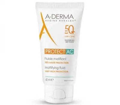 Aderma Protect-ac Spf50+ Fluide Matifiant T/40ml à PARIS