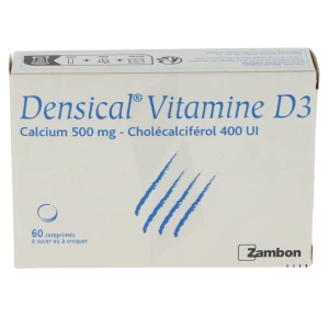 Densical Vitamine D3 500 Mg/400 Ui, Comprimé à Sucer Ou à Croquer