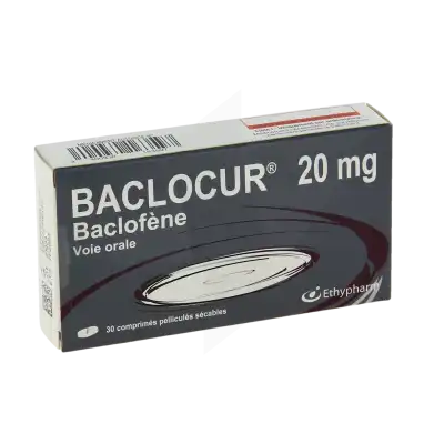 BACLOCUR 20 mg, comprimé pelliculé sécable