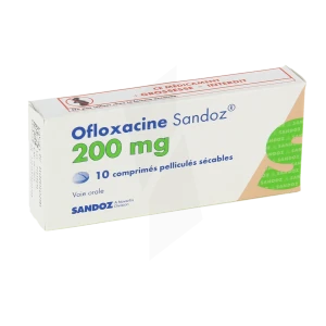 Ofloxacine Sandoz 200 Mg, Comprimé Pelliculé Sécable