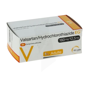 Valsartan/hydrochlorothiazide Eg 160 Mg/12,5 Mg, Comprimé Pelliculé