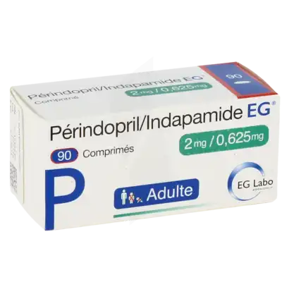 Perindopril/indapamide Eg 2 Mg/0,625 Mg, Comprimé à Nice