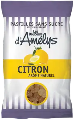 Les Douceurs D'amelys Pastilles Citron Sans Sucre Sachet/80g à BRUGUIERES