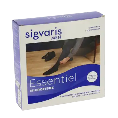 Sigvaris Essentiel Microfibre Chaussettes  Homme Classe 2 Gris Anthracite Large Normal à VITRE