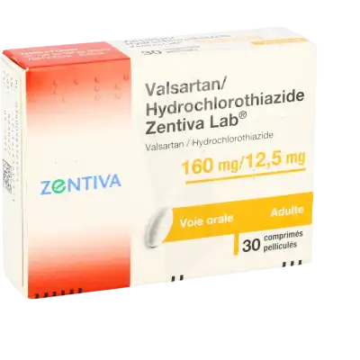 Valsartan Hydrochlorothiazide Zentiva Lab 160 Mg/12,5 Mg, Comprimé Pelliculé à Bordeaux