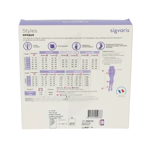 Sigvaris Styles Opaque Bas Auto-fixants  Femme Classe 2 Noir Small Normal