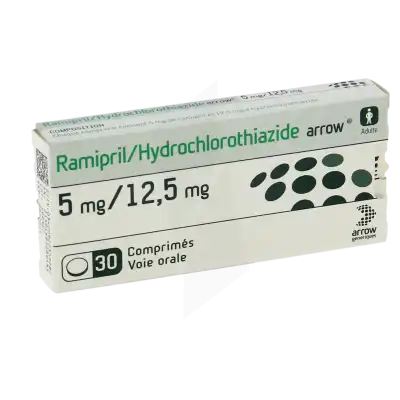 Ramipril/hydrochlorothiazide Arrow 5 Mg/12,5 Mg, Comprimé à VILLERS-LE-LAC