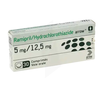 Ramipril/hydrochlorothiazide Arrow 5 Mg/12,5 Mg, Comprimé à Casteljaloux
