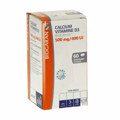 Calcium Vitamine D3 Biogaran 500 Mg/400 Ui, Comprimé à Sucer à SAINT-JEAN-DE-LA-RUELLE