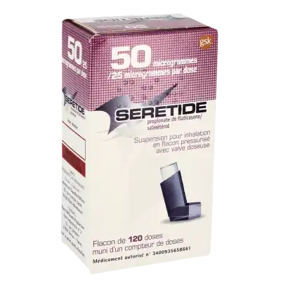 Seretide 50 Microgrammes/25 Microgrammes/dose, Suspension Pour Inhalation En Flacon Pressurisé Avec Valve Doseuse à GRENOBLE