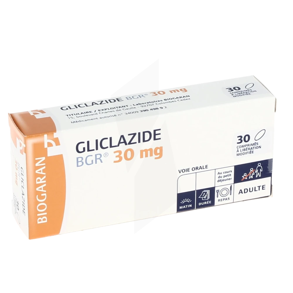 Gliclazide Bgr 30 Mg, Comprimé à Libération Modifiée