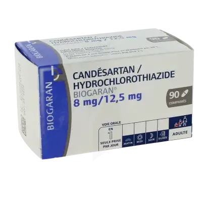 CANDESARTAN/HYDROCHLOROTHIAZIDE BIOGARAN 8 mg/12,5 mg, comprimé