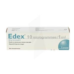Edex 10 Microgrammes/1 Ml, Poudre Et Solvant Pour Solution Injectable (voie Intracaverneuse) En Cartouche Bicompartiment.